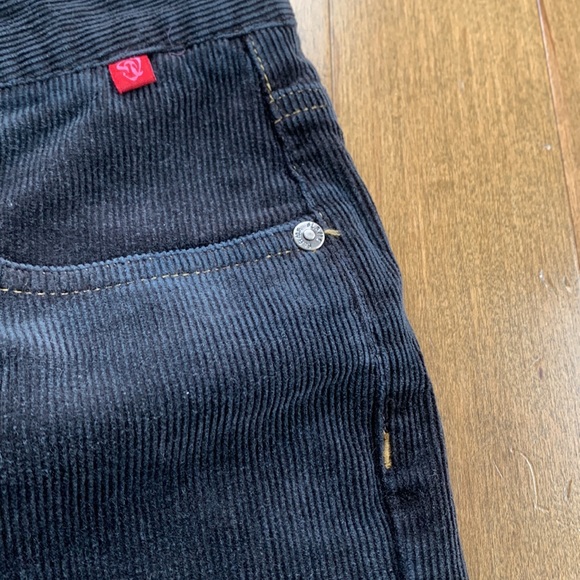 Corderoy Dark Blue Mid-Rise Vintage Flared Jeans - Picture 3 of 5